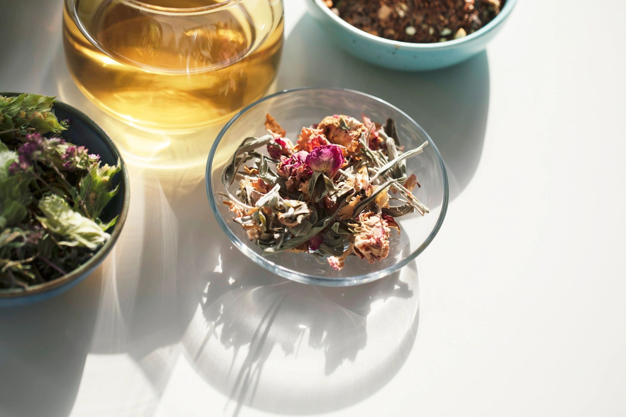 Cup of tea with dried herbs